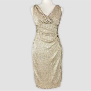 Ralph Lauren Gold Metallic Cocktail Dress